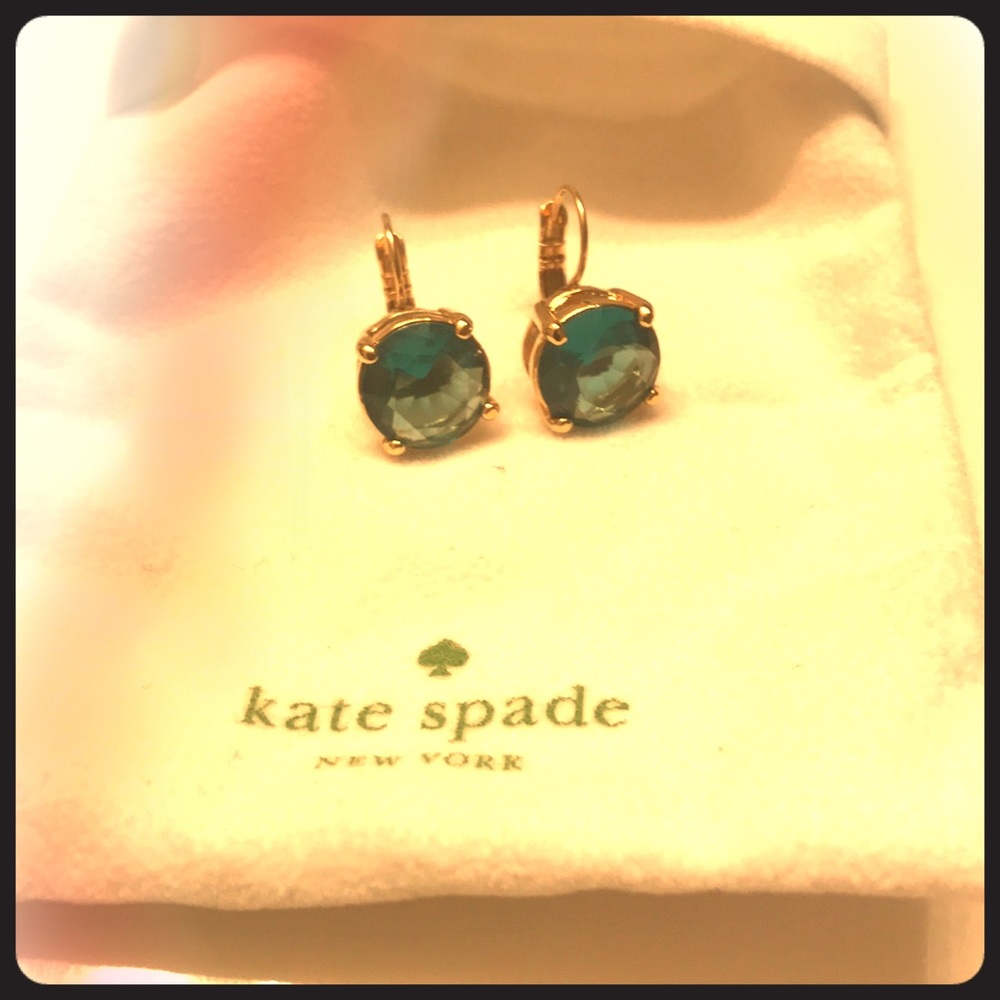 Kate spade gum drop earrings aqua/gold